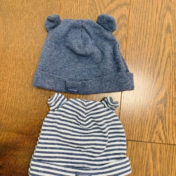 Baby Gap Baby First Favorite Blue Stripe Bear Hat - Picture 2 of 2